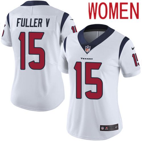 Women Houston Texans #15 Will Fuller V White Nike Vapor Limited NFL Jersey->women nfl jersey->Women Jersey